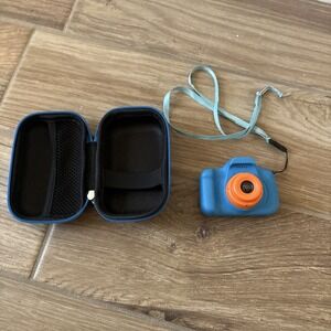 Children's Digital Camera Blue Without SD Card W/ Blue Case Tested- Works!